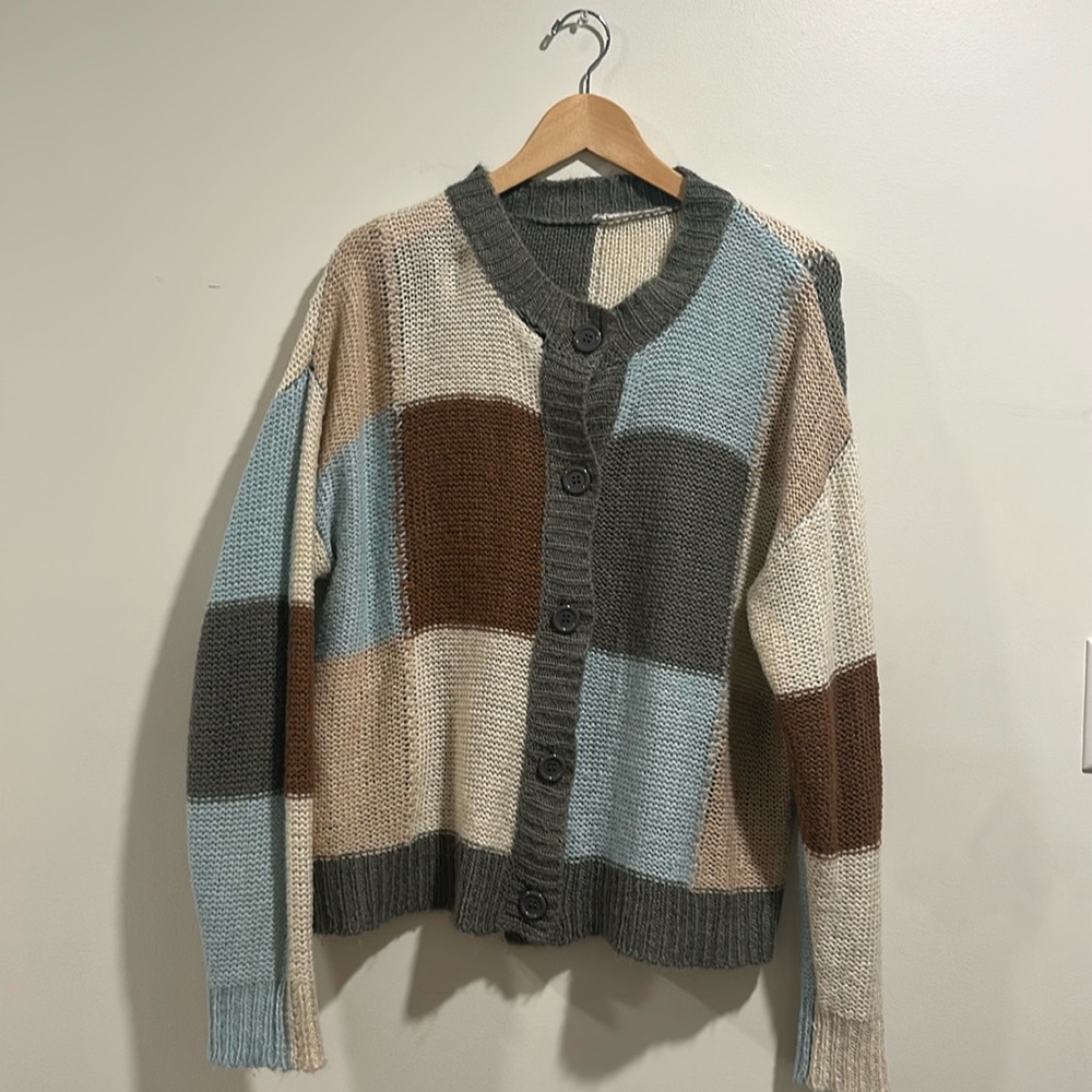 Patchwork Knitted Cardigan
